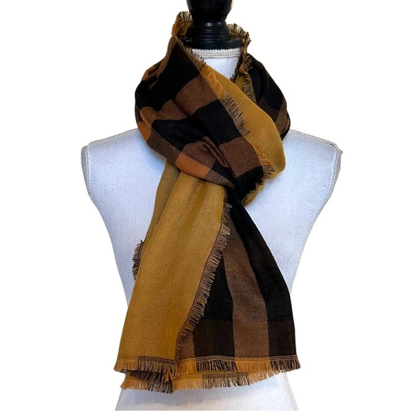 Sonoma Goods for Life Mixed Buffalo Plaid Reversible Scarf Wrap Fall Cozy NEW - Picture 2 of 10